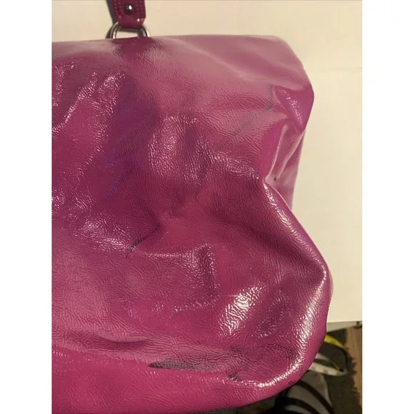 Coach Berry Patent Leather Poppy Daisy Liquid Gloss Tote Bag With Wallet #F20004 - Picture 9 of 15